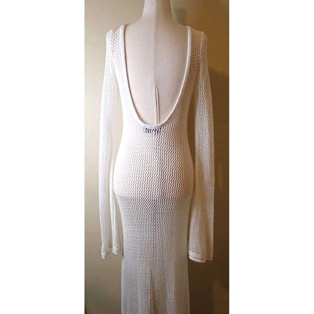 One Mile Savannah Maxi Dress XS White/ Ivory Crochet Cover-Up Scoop Back $209 - Picture 2 of 16